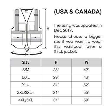 Safety Vest Size Chart 2